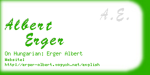 albert erger business card